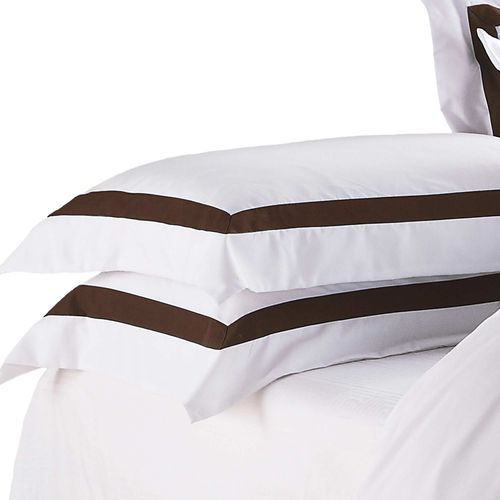 Ava Collection White Quilt Cover Set - Espresso Trim