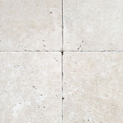 12mm Ivory Travertine Tiles - Tumbled & Unfilled