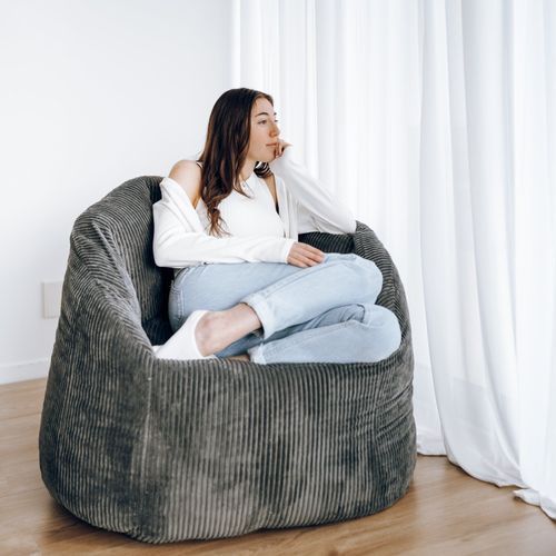 Corduroy Tub Chair | Bean Bag Cover - Charcoal