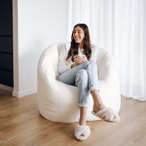 Corduroy Tub Chair | Bean Bag Cover - Ivory