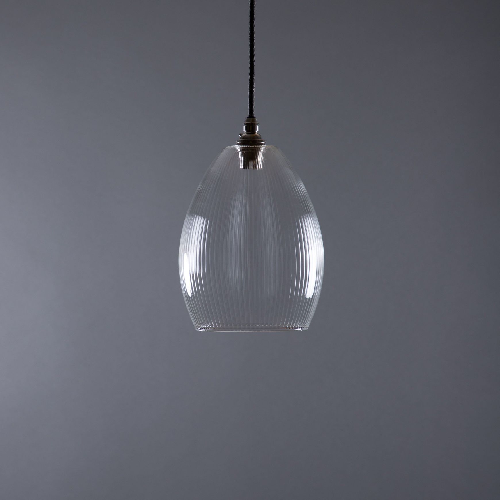 Jules Fine Ribbed Glass Pendant