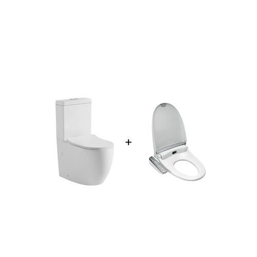 Kohler Electronic Bidet Seat W/ Side Control And Veda Btw Toilet Suite Package Elongated Gloss White