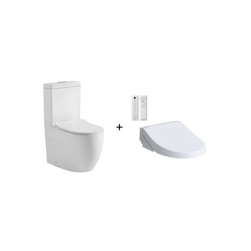 Toto C5 Washlet W/ Remote Control And Veda Btw Toilet Suite Package (Round) Gloss White