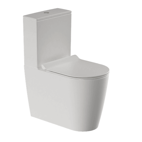 Kube X Rimless Back To Wall Toilet Suite Matt White Slim Seat