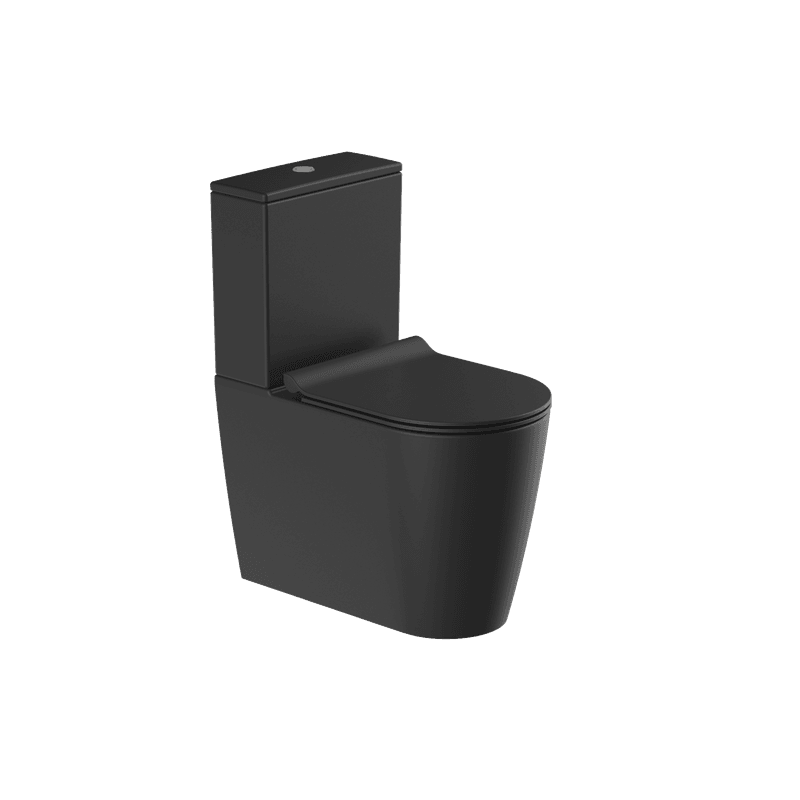 Kube X Rimless Back To Wall Toilet Suite Matt Black Slim Seat