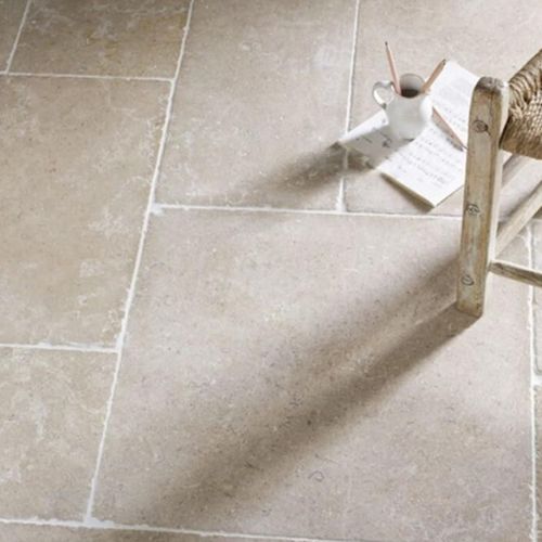 12mm Katarina Limestone French Pattern  - Tumbled