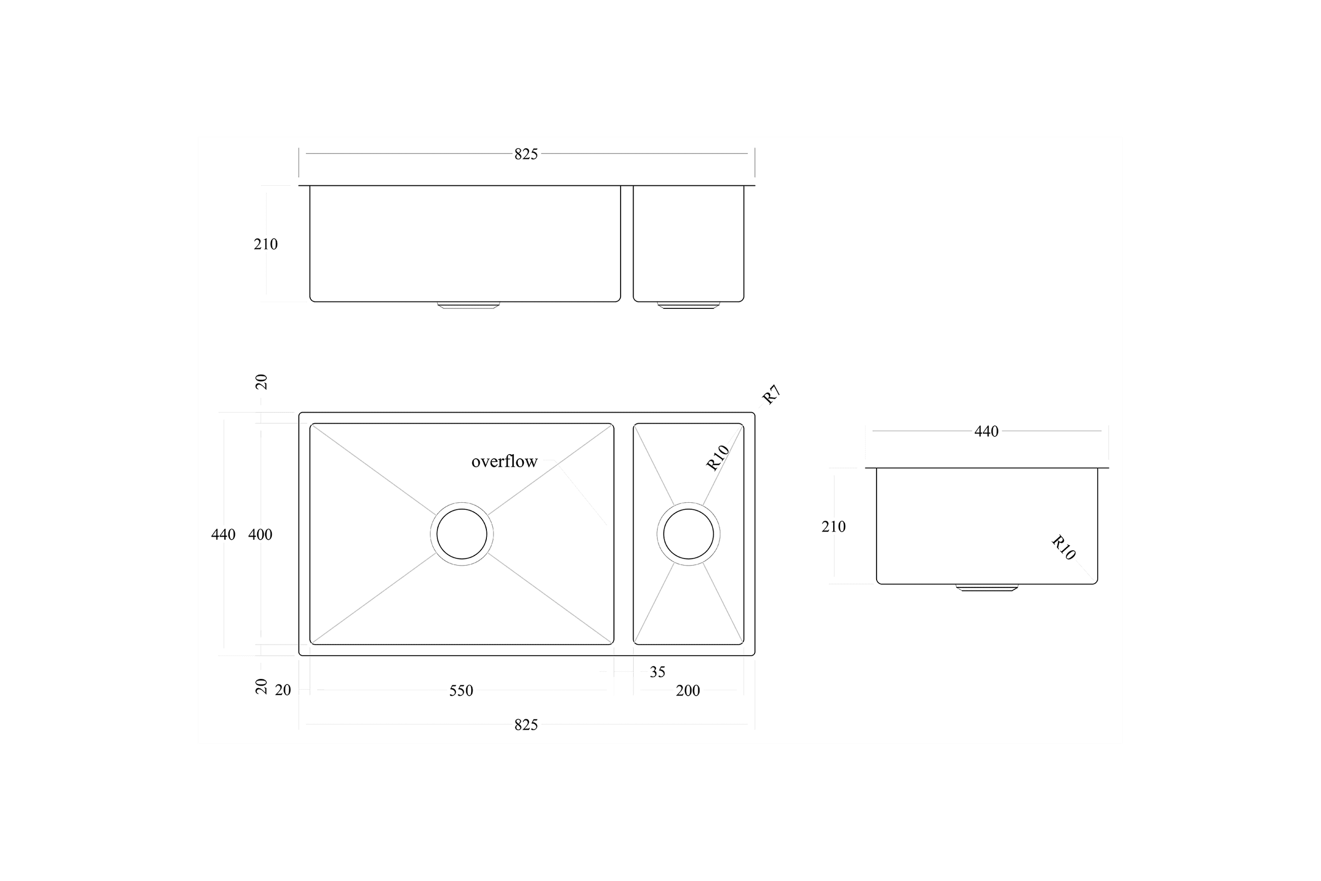 Code Aspen Double Bowl Pvd 304 Stainless Steel Sinks