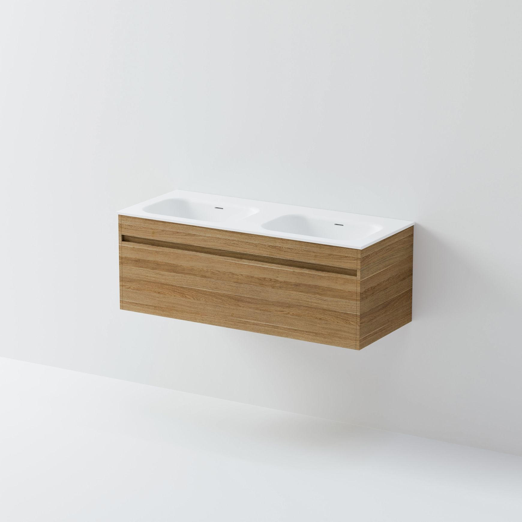 CODE Luxe 1200 Wall Hung Double Basin Vanity | Single Drawer