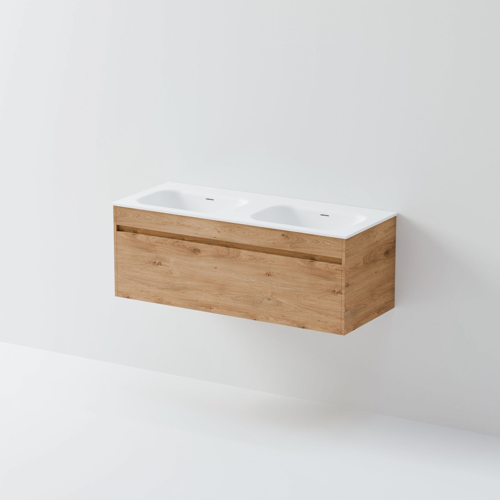 CODE Luxe 1200 Wall Hung Double Basin Vanity | Single Drawer