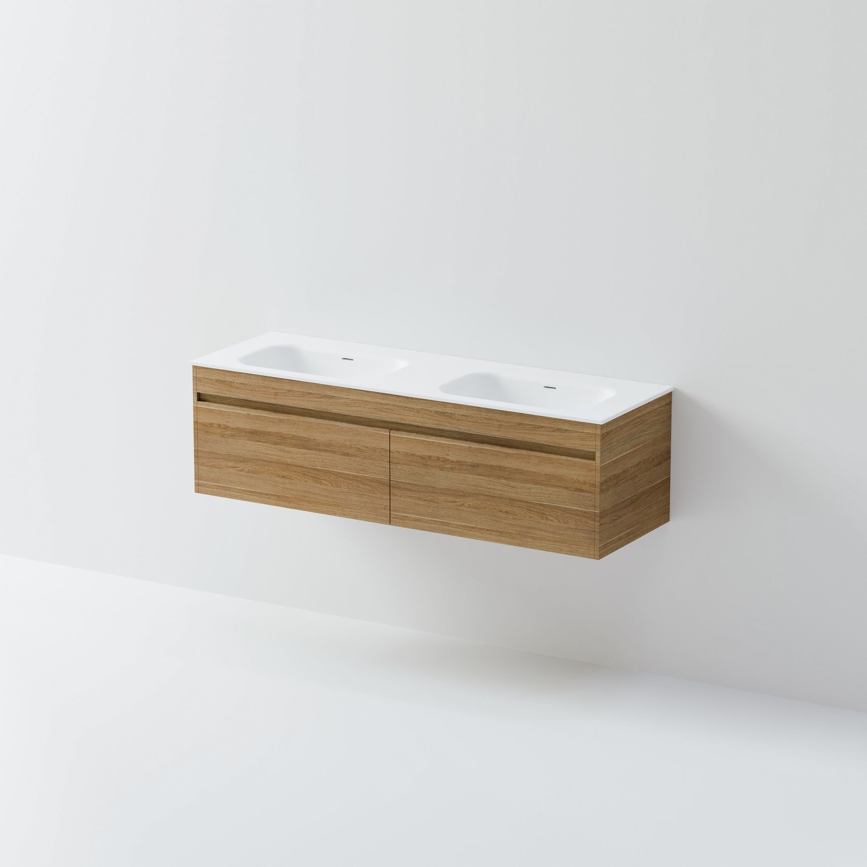 Code Luxe 1500 Wall Hung Double Basin Vanity | 2 Drawer