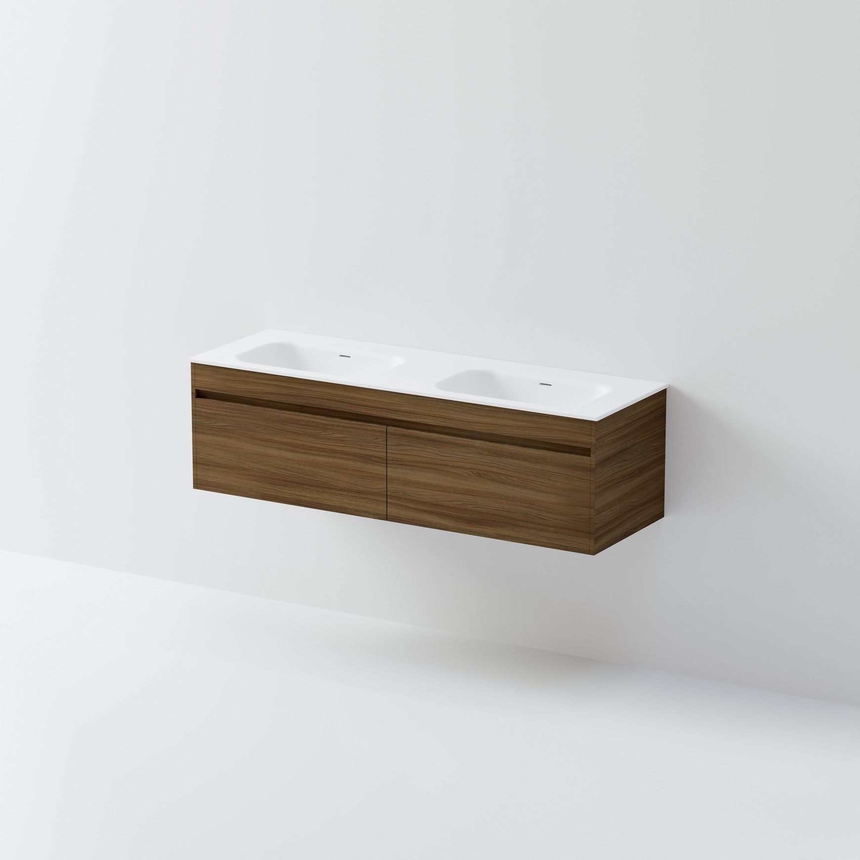 Code Luxe 1500 Wall Hung Double Basin Vanity | 2 Drawer