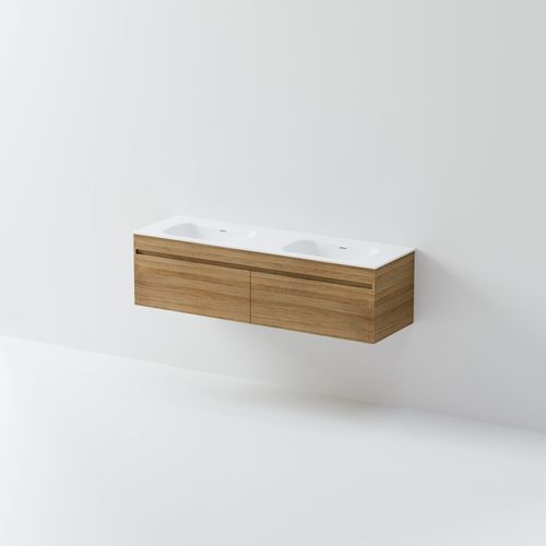 Code Luxe 1600 Wall Hung Double Basin Vanity | 2 Drawer