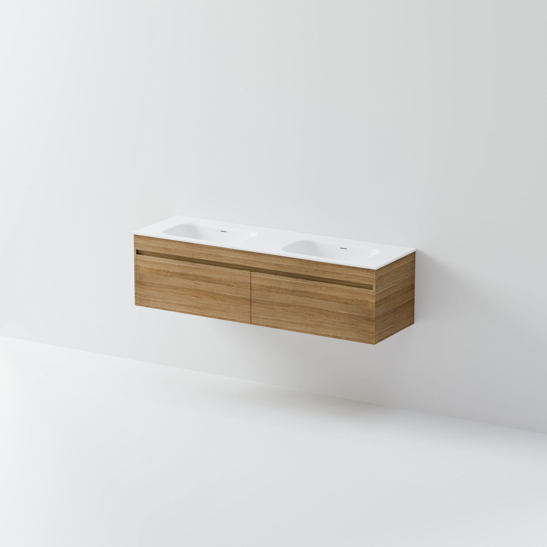 Code Luxe 1800 Wall Hung Double Basin Vanity | 2 Drawer