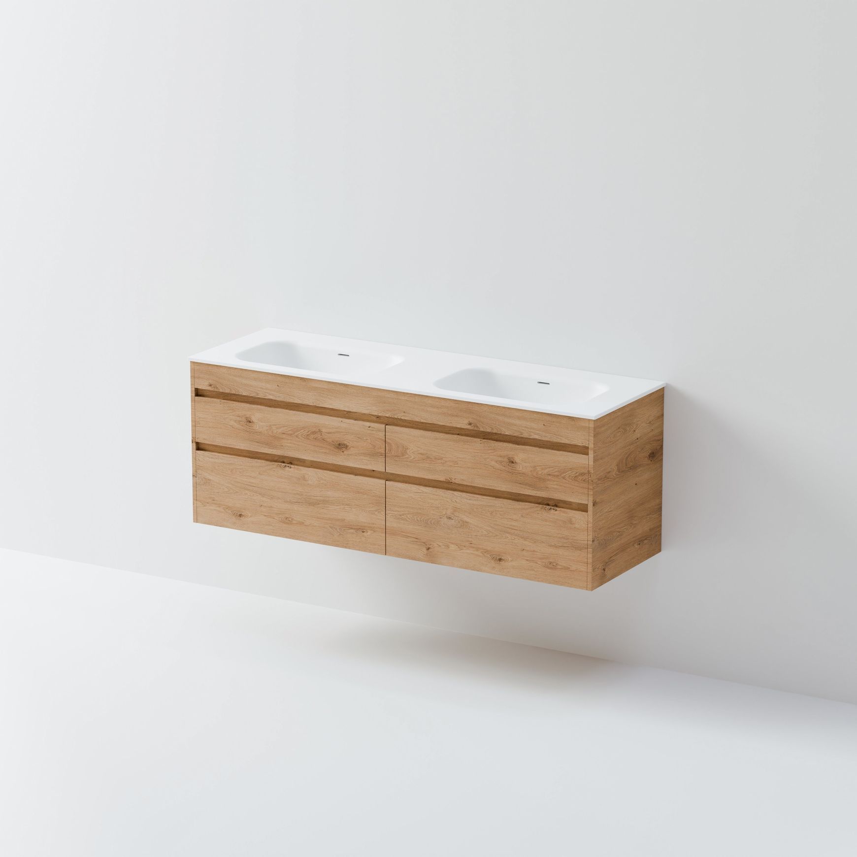 Code Luxe 1500 Wall Hung Double Basin Vanity | 4 Drawer