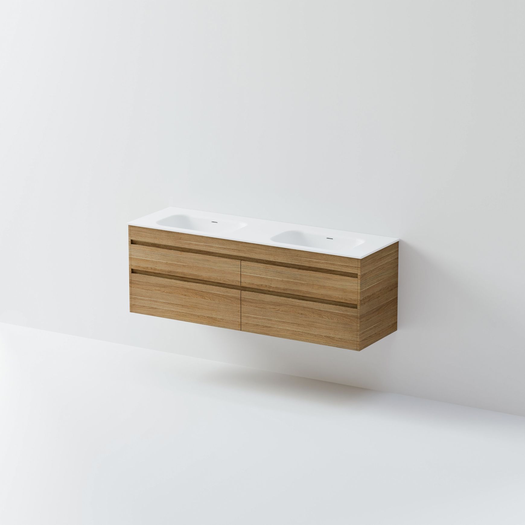 Luxe 1600 Wall Hung Double Basin Vanity | 4 Drawer