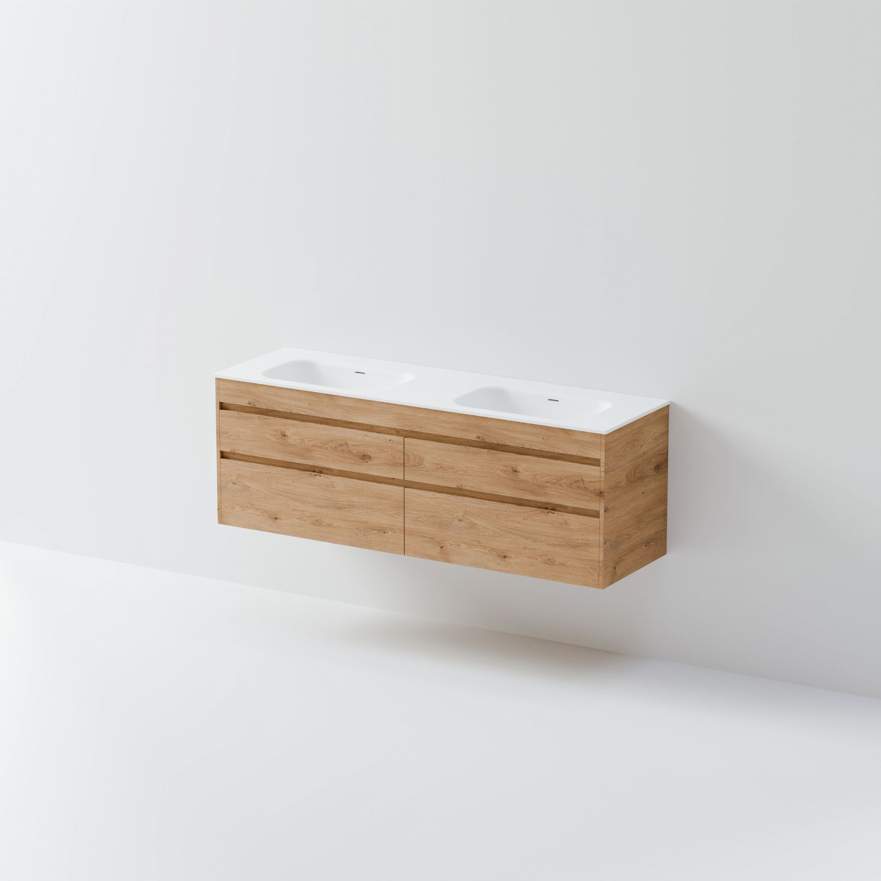 Luxe 1800 Wall Hung Double Basin Vanity | 4 Drawer