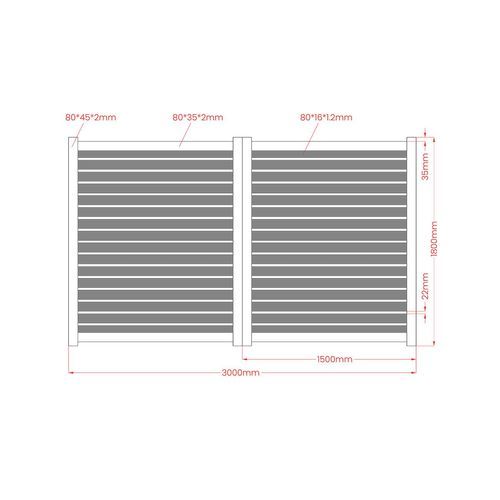 Lincoln Aluminium Privacy Slat Gate