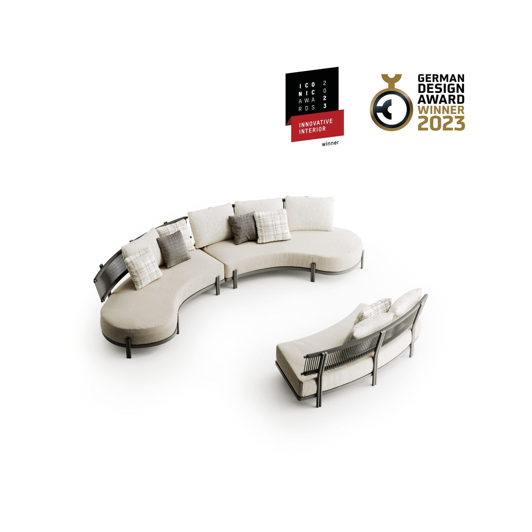 Loto Curved Modular Outdoor Sofa by Atmosphera
