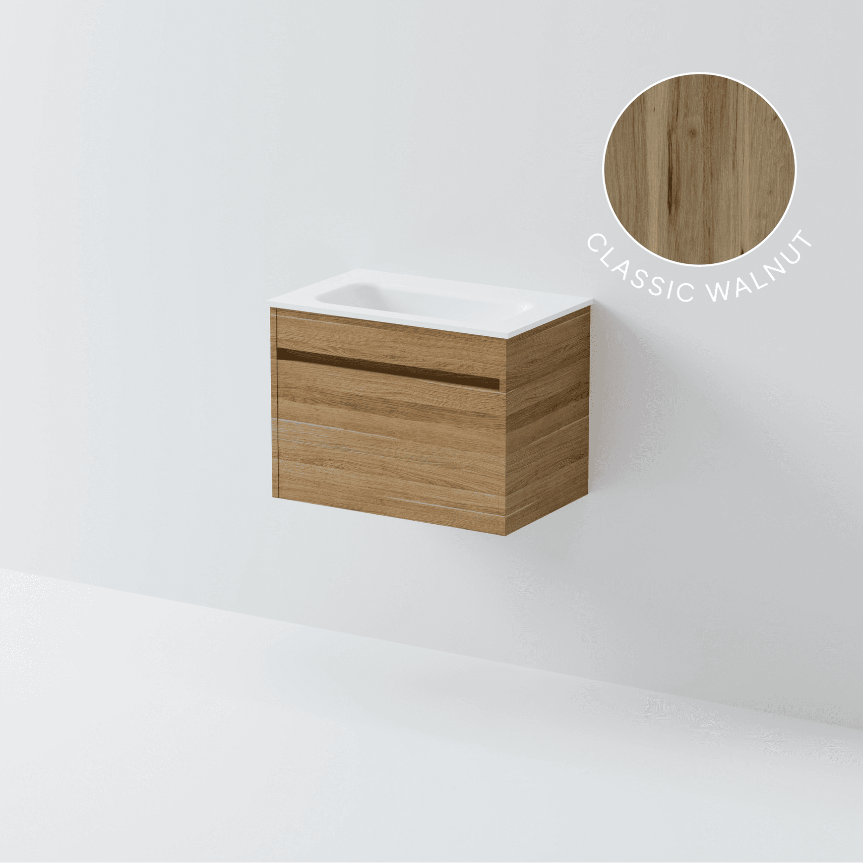 Luxe 600 Slim Wall Hung Vanity | 1 Drawer