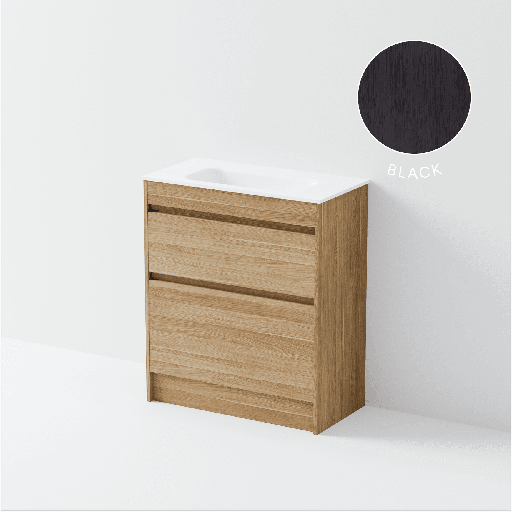 Luxe 750 Slim Floorstanding Vanity | 2 Drawer
