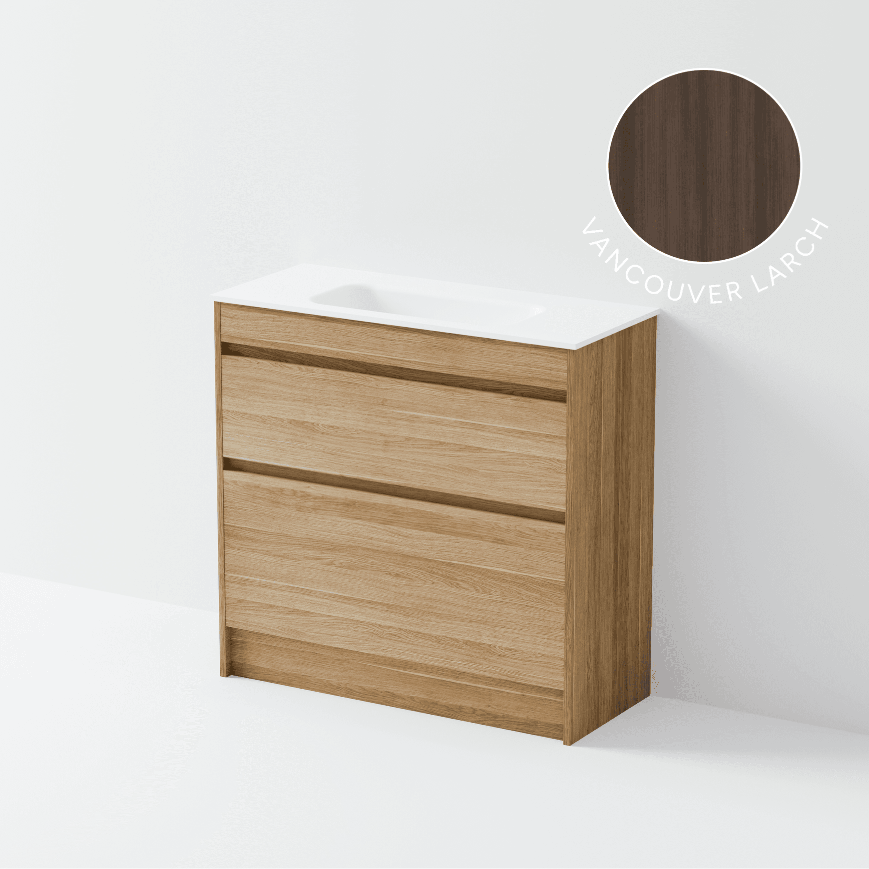 Luxe 900 Slim Floorstanding Vanity | 2 Drawer