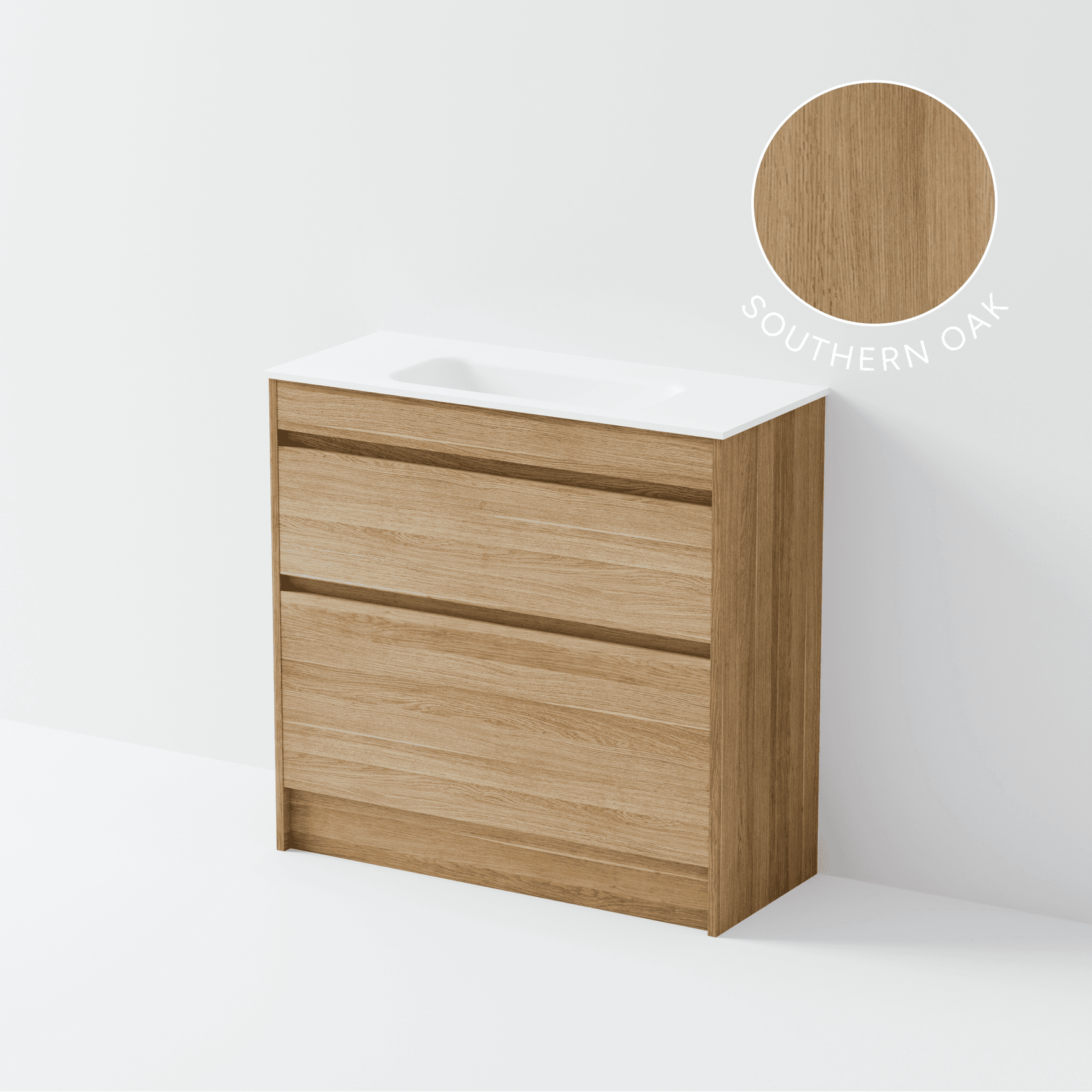 Luxe 900 Slim Floorstanding Vanity | 2 Drawer