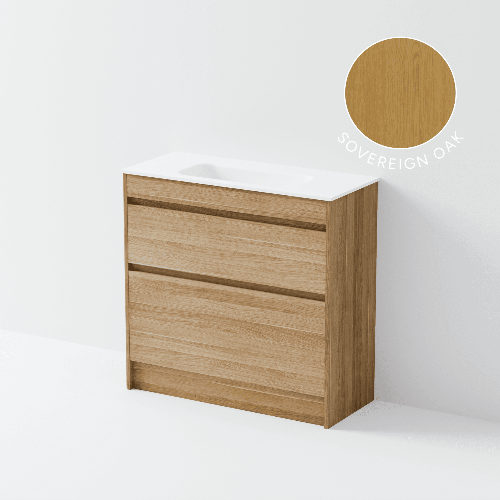Luxe 900 Slim Floorstanding Vanity | 2 Drawer