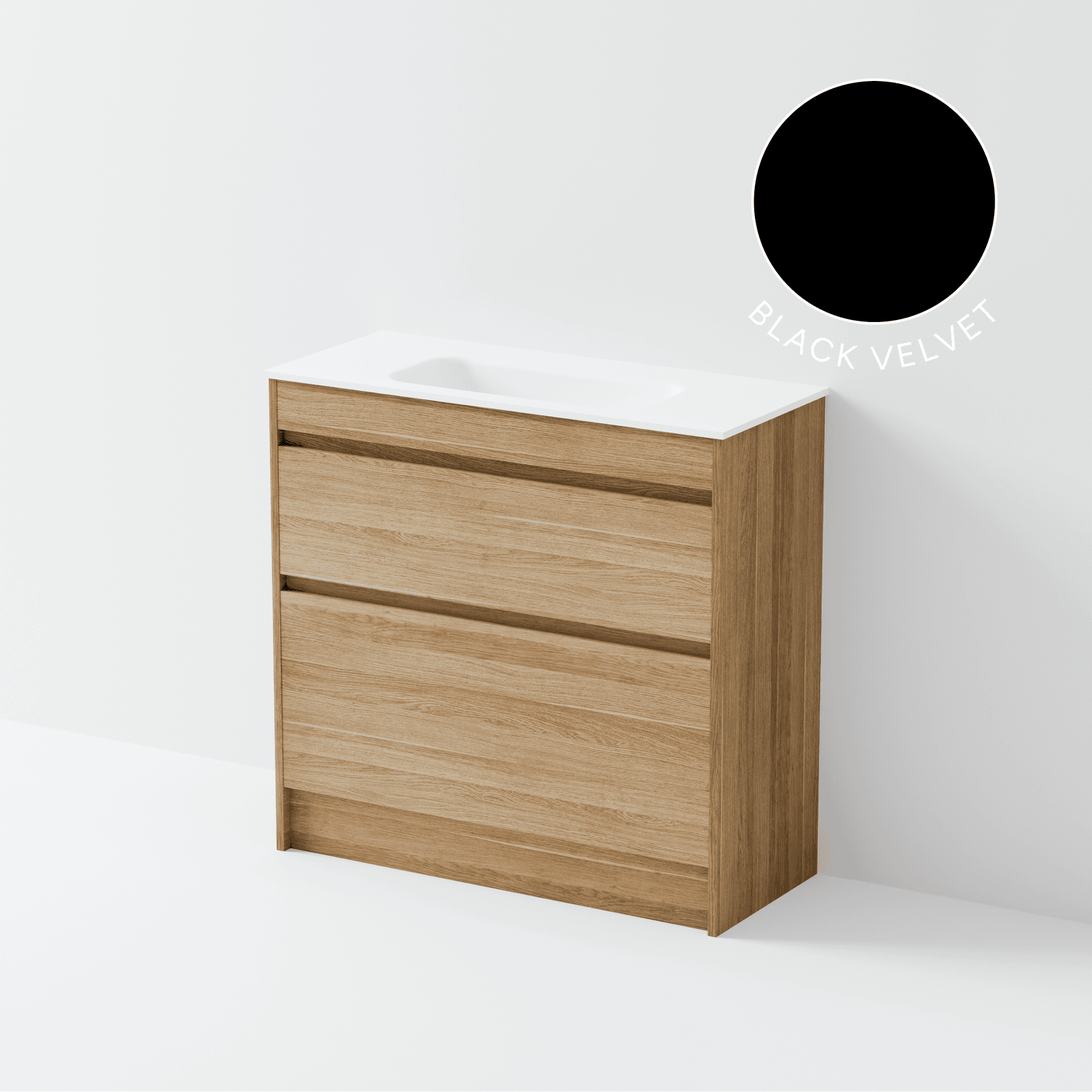 Luxe 900 Slim Floorstanding Vanity | 2 Drawer