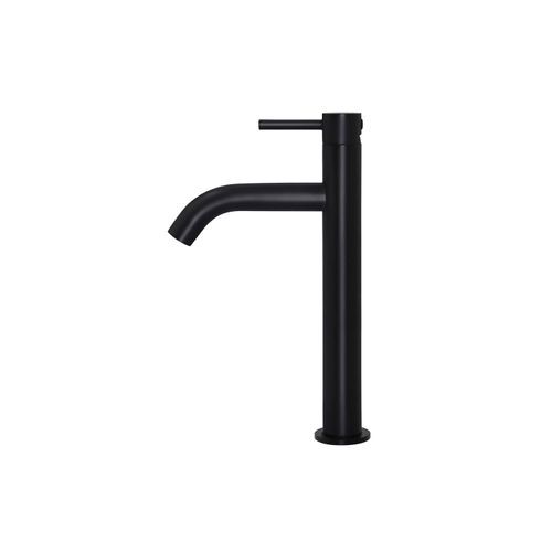 Piccola Tall Basin Mixer Tap with 130mm Spout - Matte Black