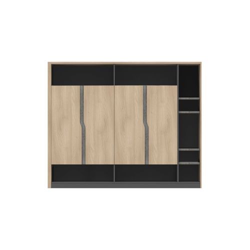 BAXTER Display Cabinet 190cm - Acacia & Carbon Grey