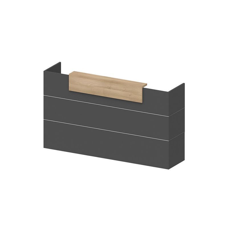 BELEN Reception Desk 1.8M - Acacia & Carbon Grey