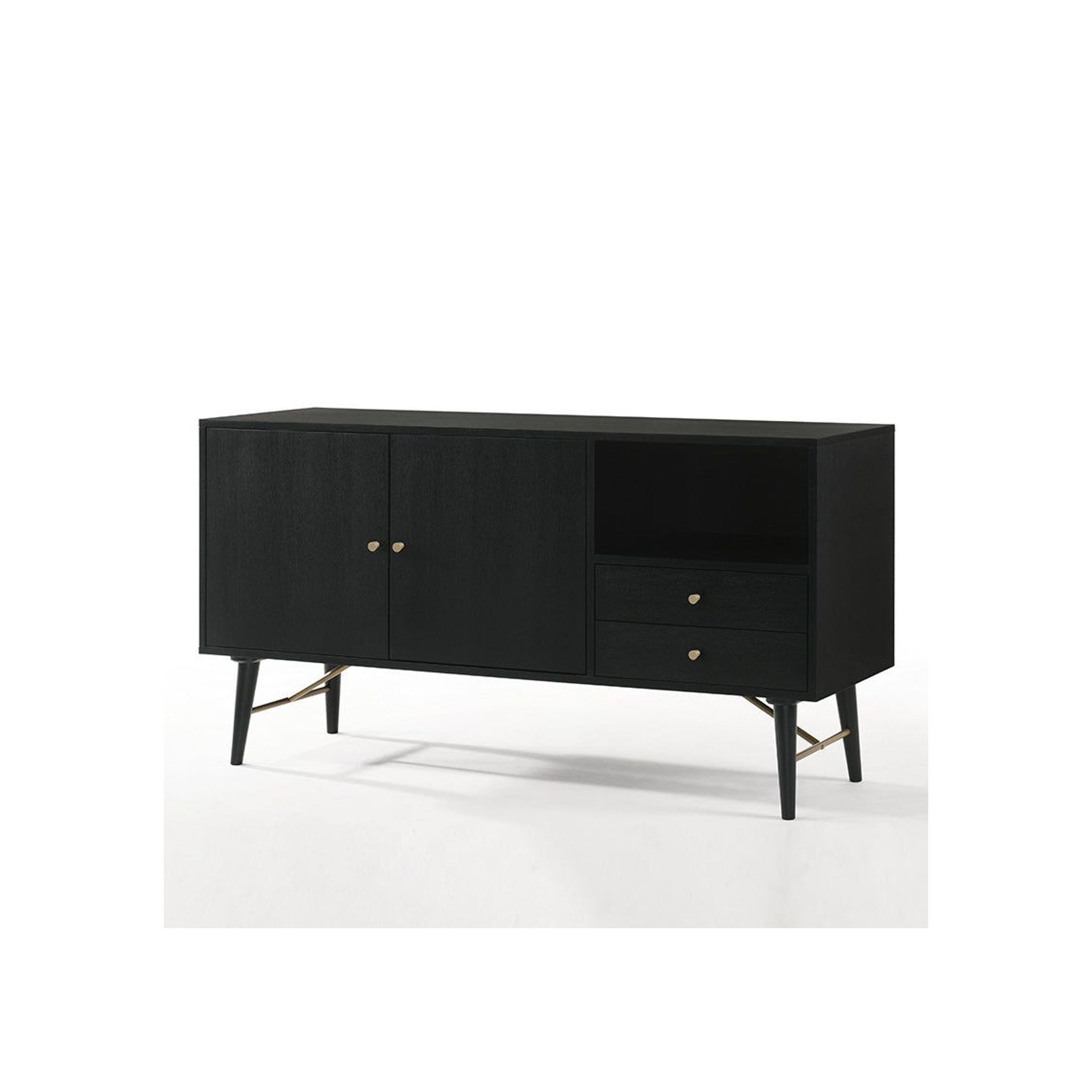 RANIA Sideboard Buffet 160cm - Black Ash