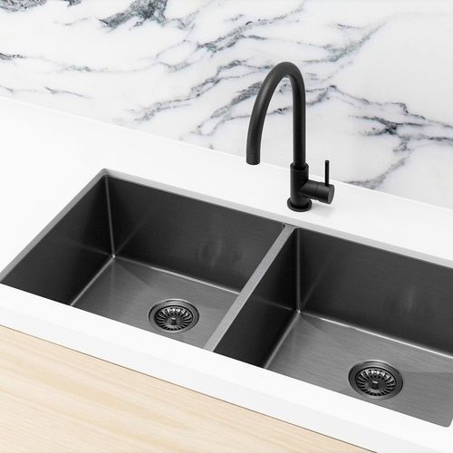 Kitchen Sink - Double Bowl 860 x 440 - Gunmetal Black