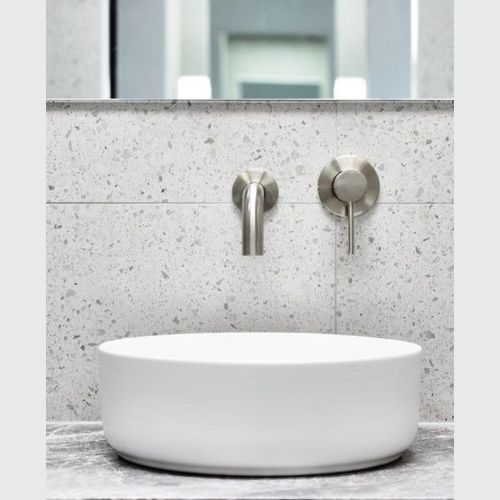 Round Tall Curved Basin Mixer - Brushed Nickel