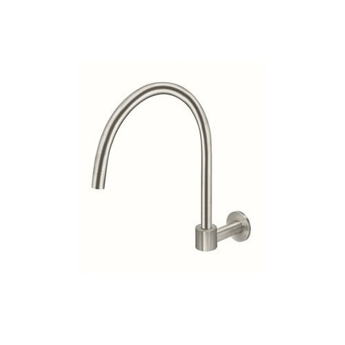 Round High-Rise Swivel Wall Spout - Brushed Nickel
