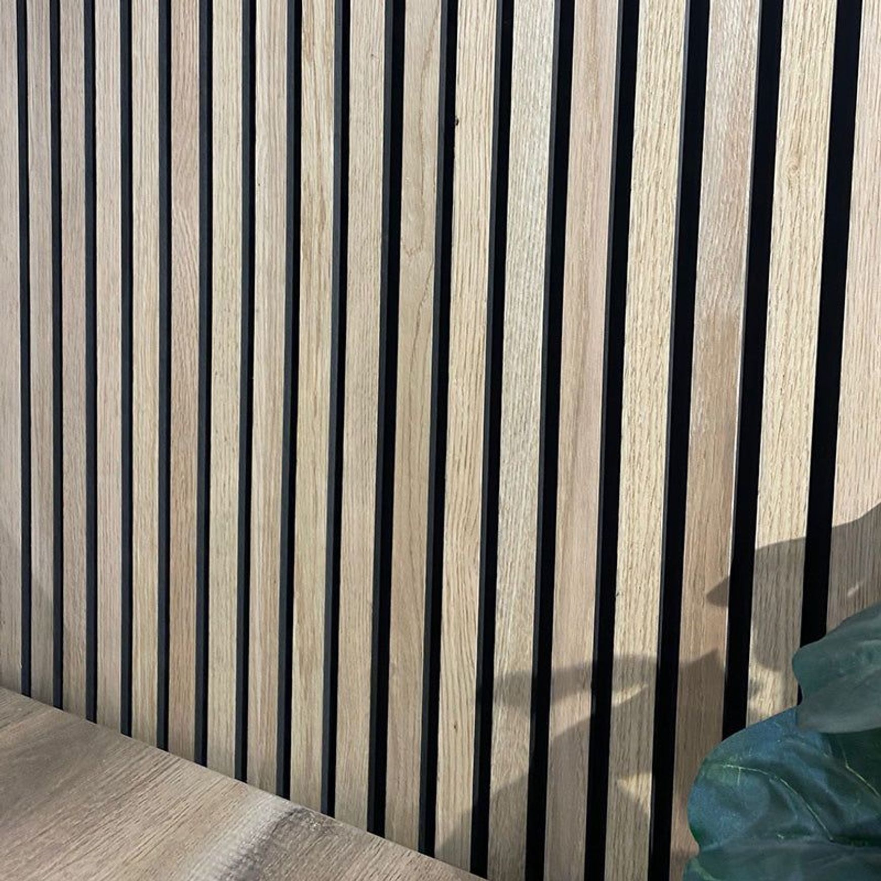 WOODFLEX Flexible Acoustic Wood Slat Wall Panel, Oak Veneer - 2700mm x 600mm