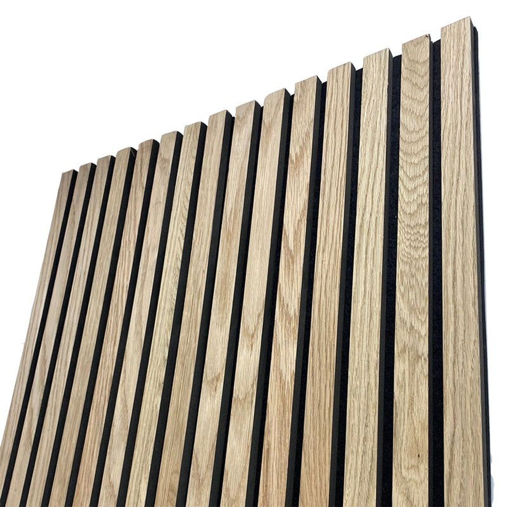 WOODFLEX Flexible Acoustic Wood Slat Wall Panel, Oak Veneer - 2700mm x 600mm