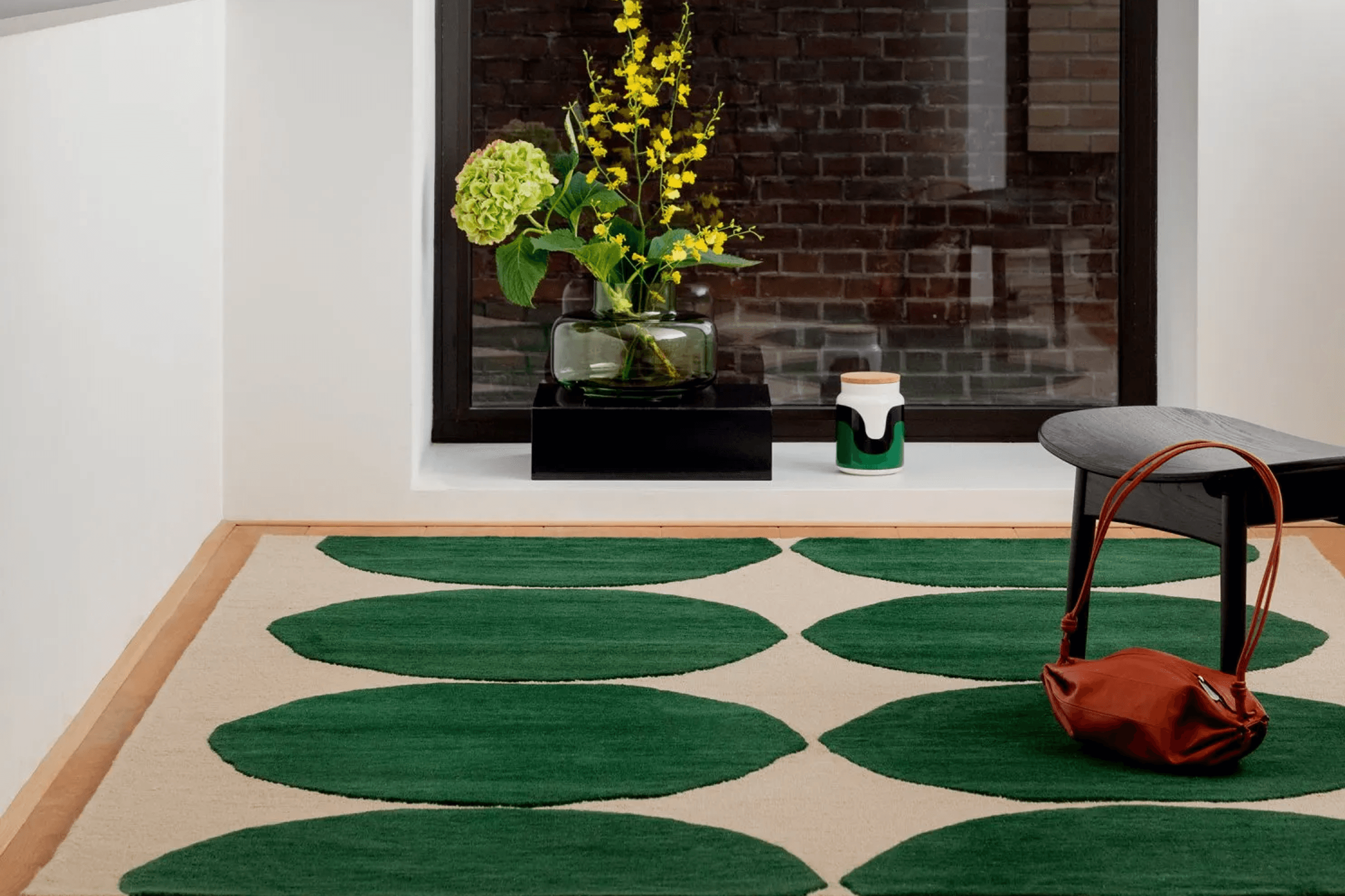 Marimekko Isot Kivet - Green | 100% Wool Designer Floor Rug