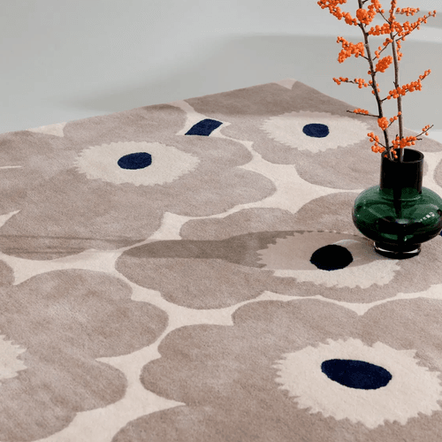 Marimekko Unikko - Greige | 100% Wool Designer Floor Rug