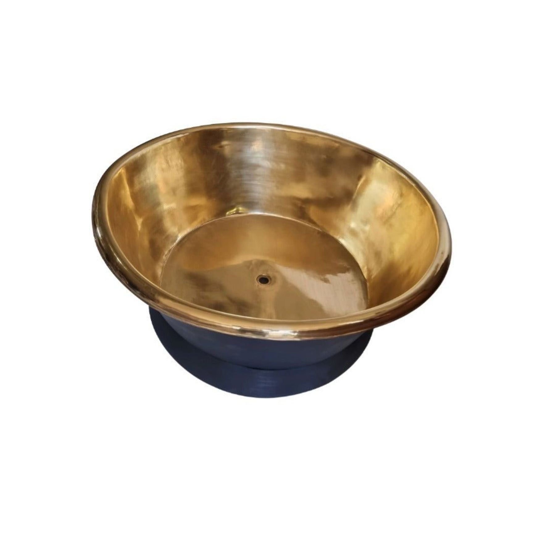 Matte Black and Brass Bath 1600mm - CBRUM45 1600