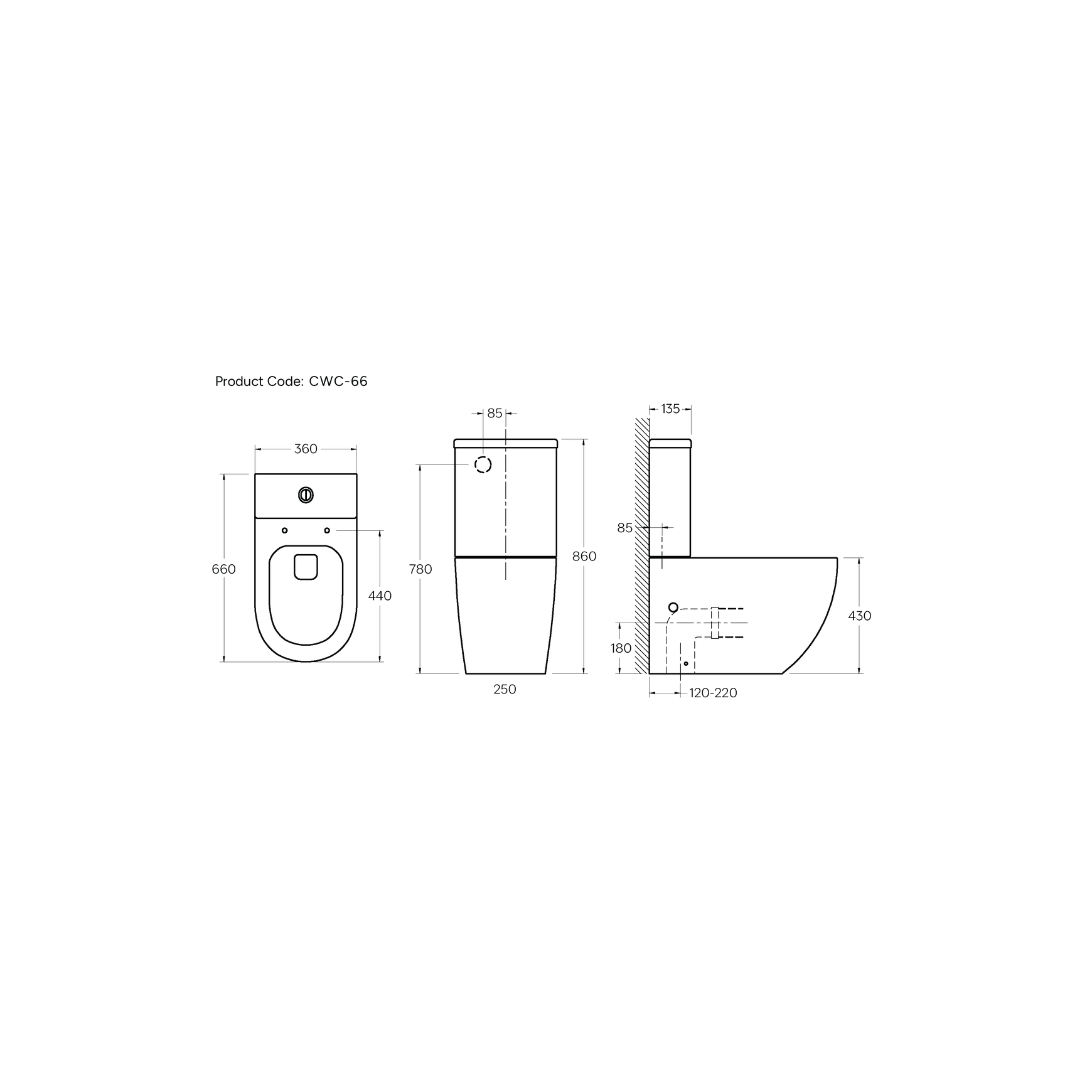 Flow Typhoon Standard BTW Toilet Suite