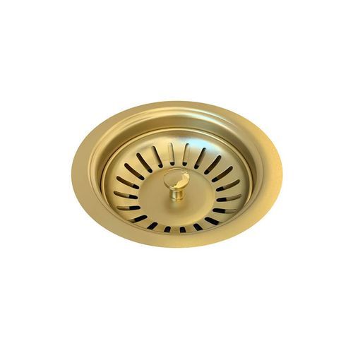 Sink Strainer and Waste Plug Basket with Stopper - Brushed Bronze Gold