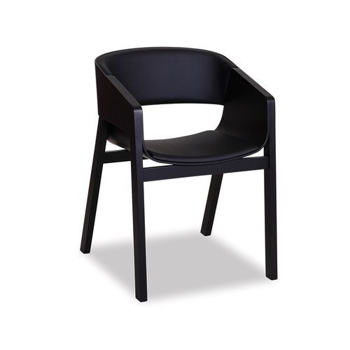 Merano Armchair - Black Stained - Black Pad - by TON