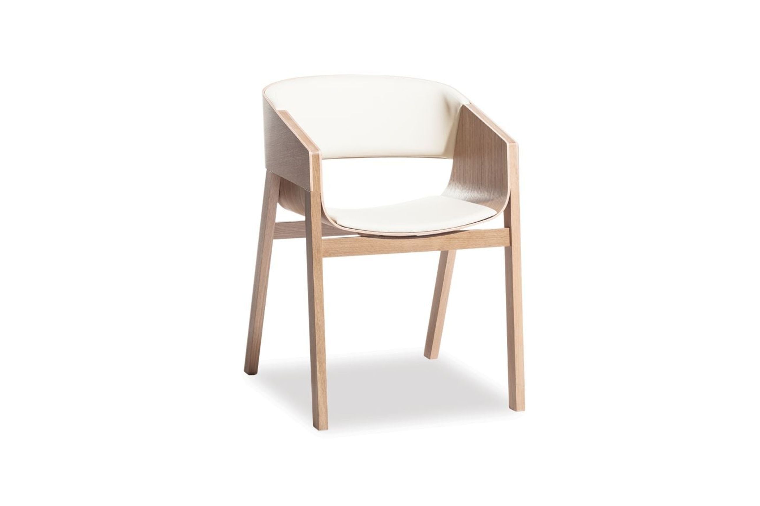 Merano Armchair - Natural Oak - White Pad - by TON