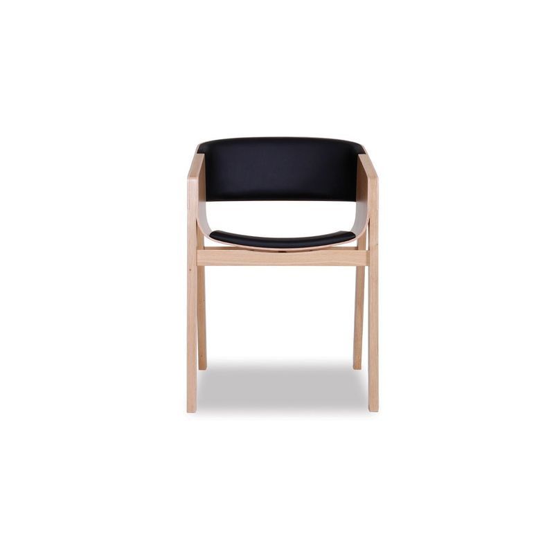 Merano Armchair - Natural Oak - Black Pad - by TON