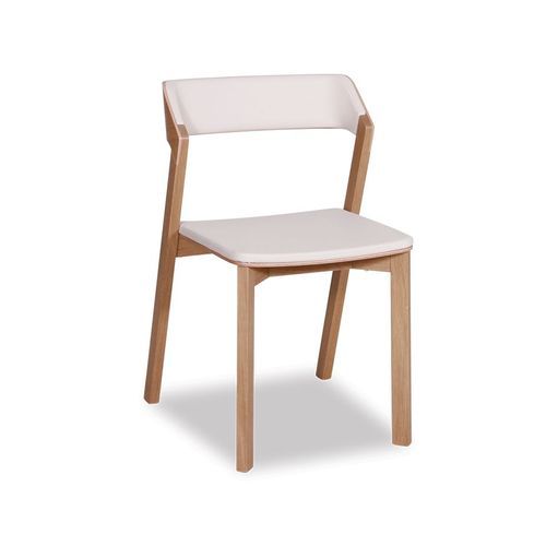 Merano Dining Chair - Natural Oak - White Pad - by TON
