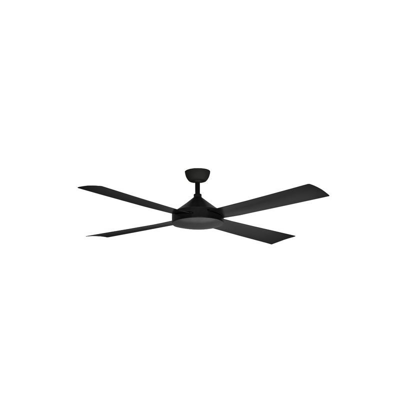 Contemporary Milano Matt Black (4 Blade) AC Motor Fan