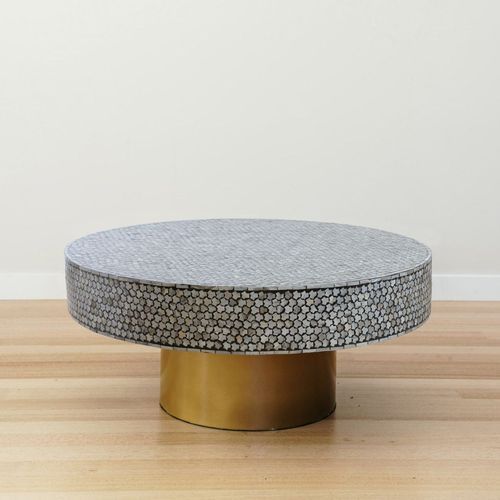Mother of Pearl Inlay Coffee Table - Mirelle - Black