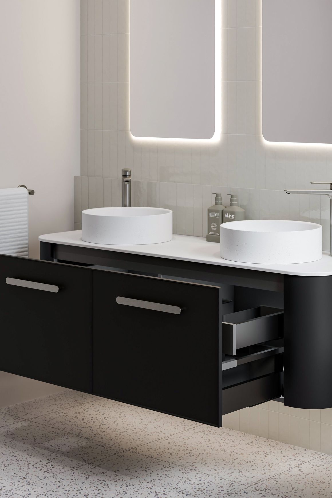 Nature 1500 Vanity | Double Inset Basin