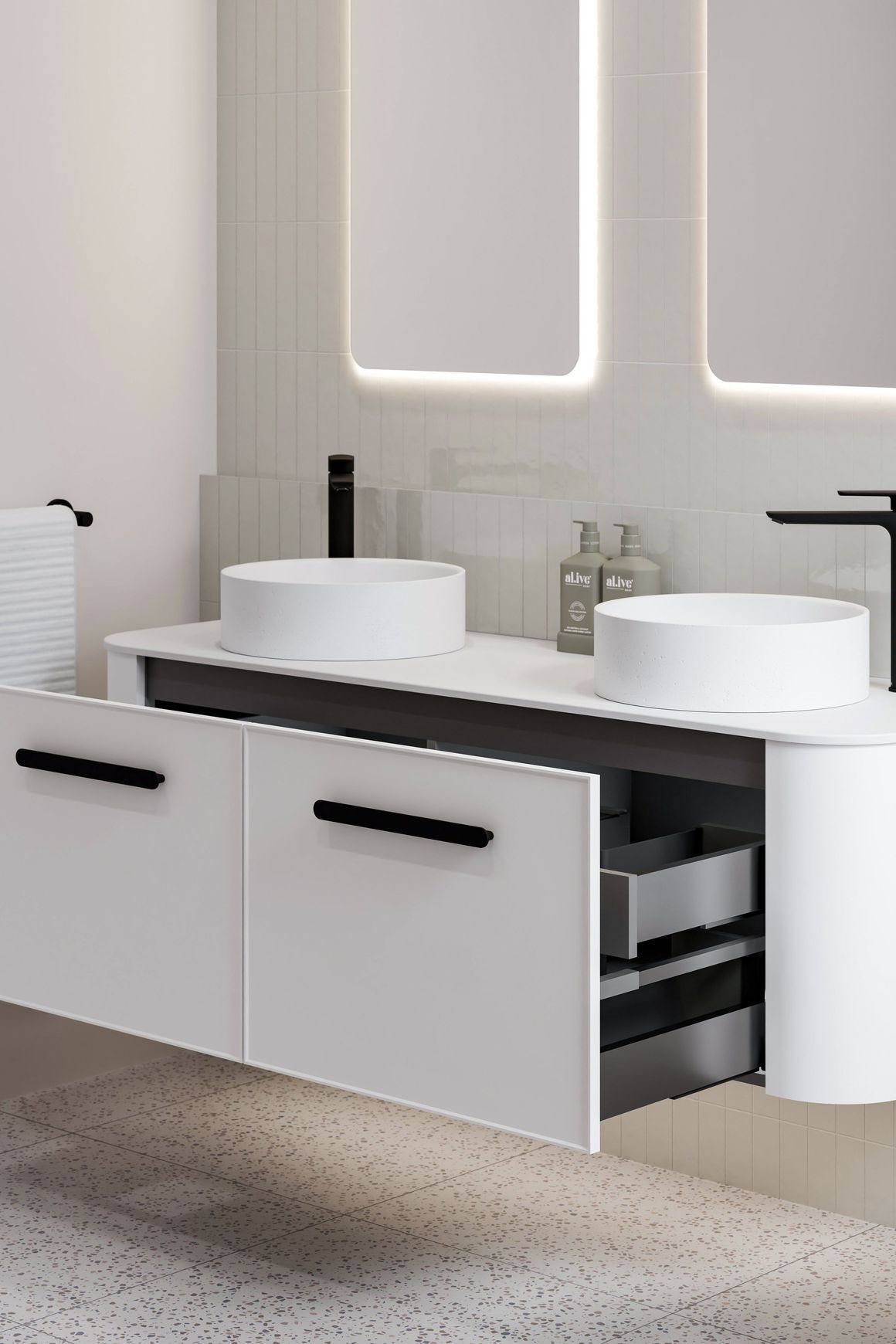 Nature 1500 Vanity | Double Inset Basin
